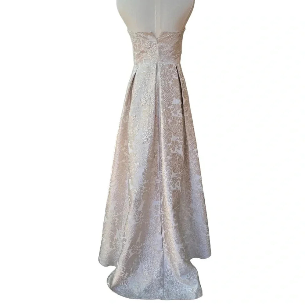 Cache Cream Brocade High-Low Ballgown With Beaded… - image 8